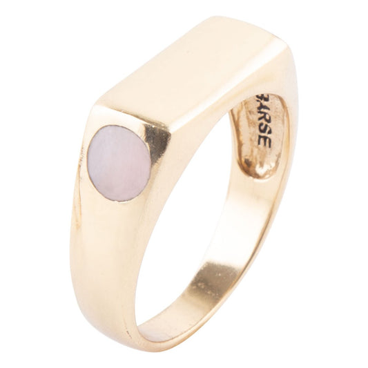 Signet Pink Opal and Bronze In The Hole Ring