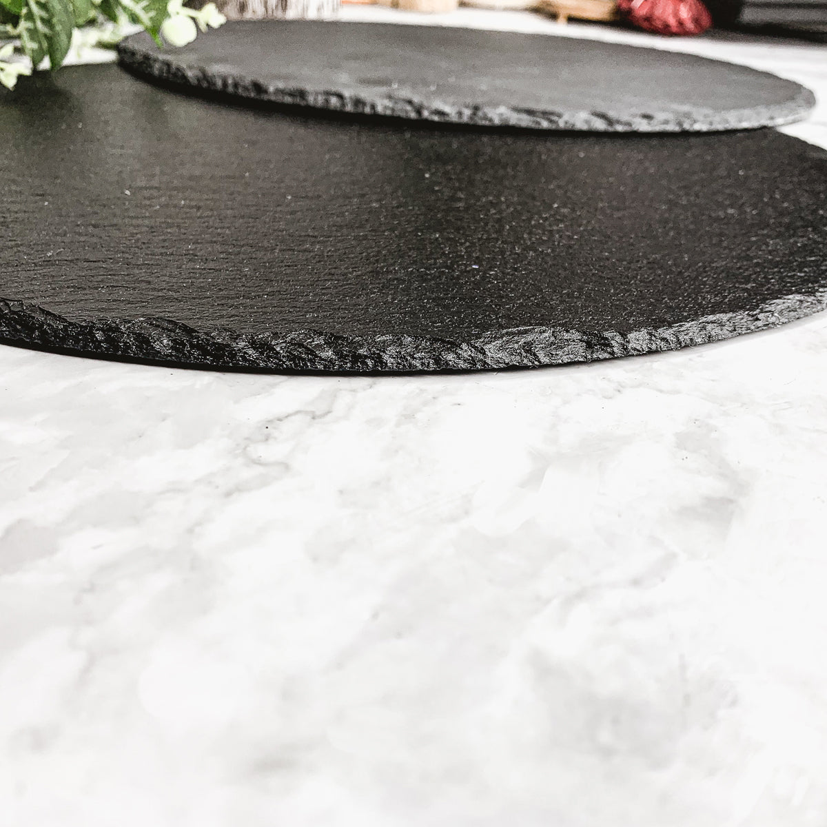 Slate Round 14 Inch Cheese Board - Natural Edge Serving Platter