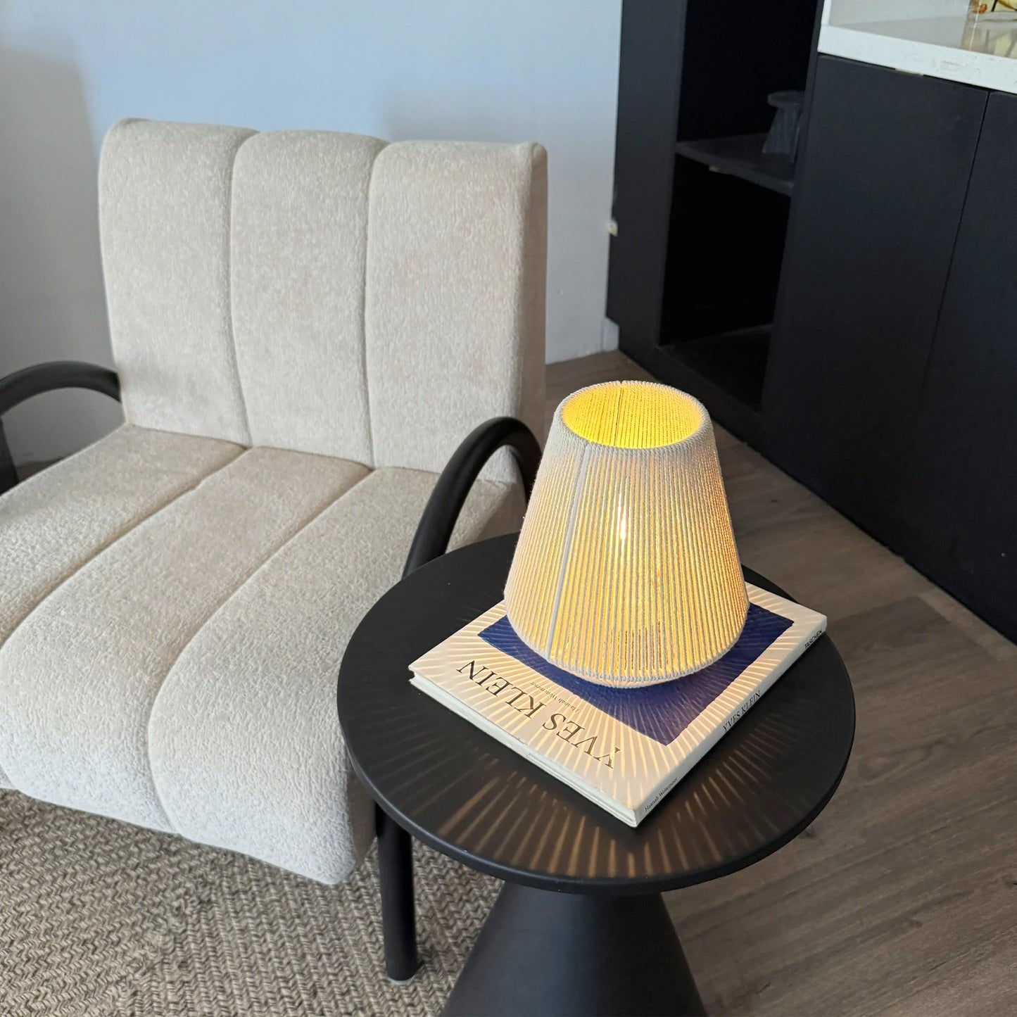 Set of 2 8" H Woven Lampshade Table Lamps