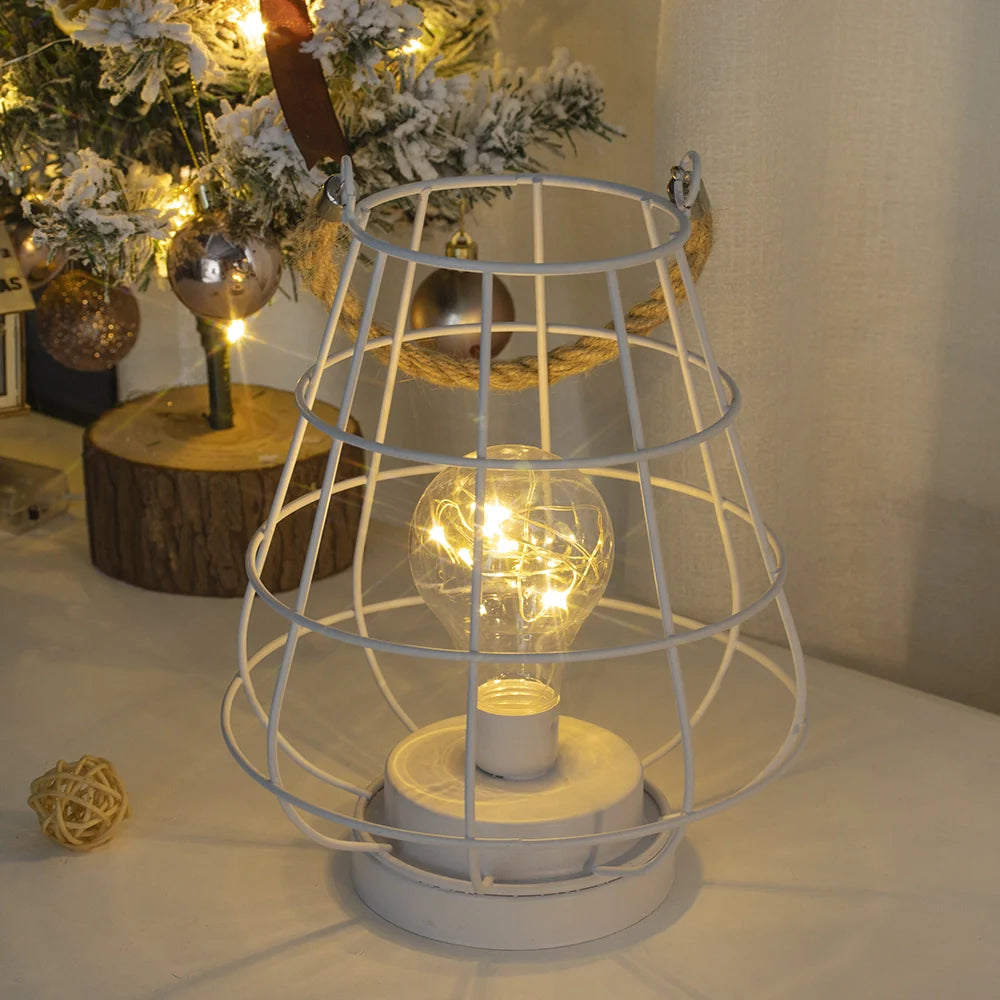 8.5" Tall Cordless Accent Light with Edsion Style Bulb (White)