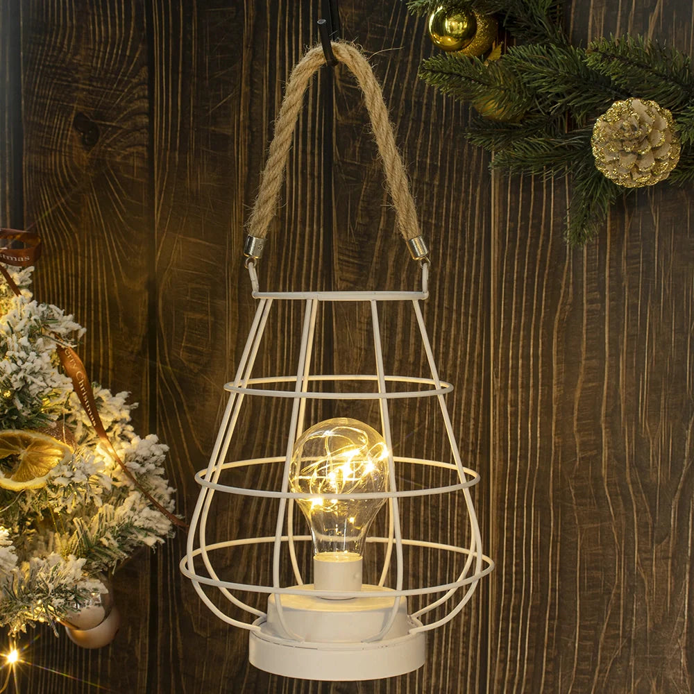 8.5" Tall Cordless Accent Light with Edsion Style Bulb (White)