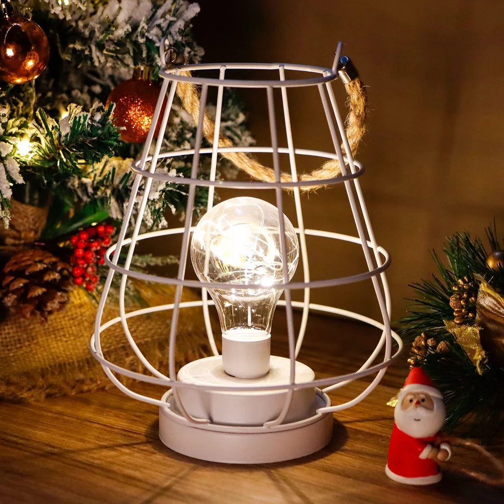 8.5" Tall Cordless Accent Light with Edsion Style Bulb (White)