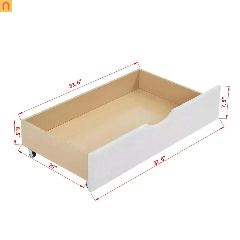 Daybed Twin Linen Beige Button Tufted Drawers 500 lb
