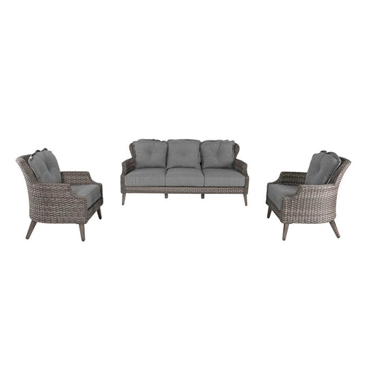 Ashbourne All-Weather Wicker Outdoor Seating Collection with Three-Seat Sofa & Lounge Chairs