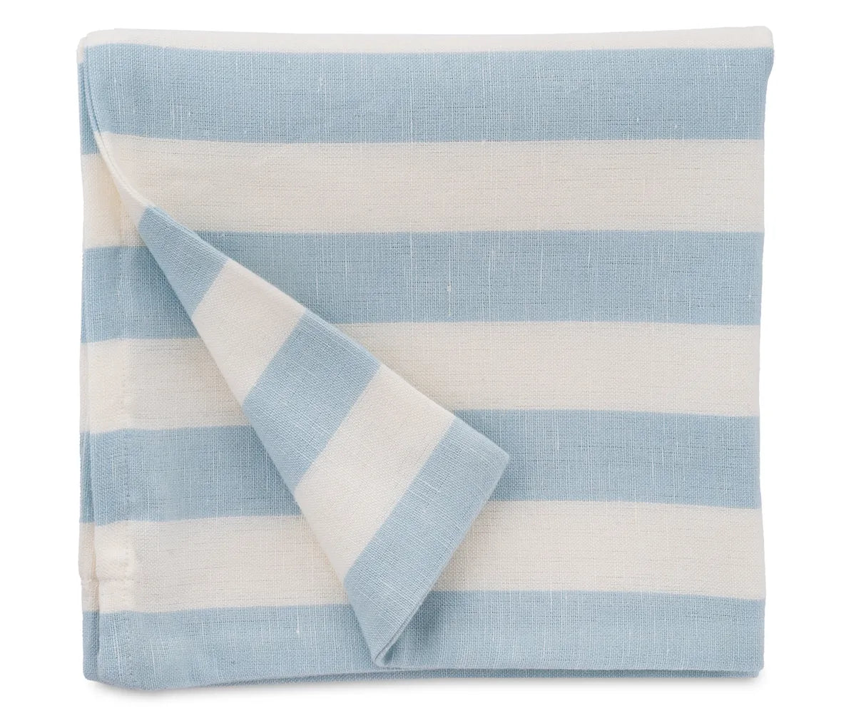 Harbor Stripe Cotton-Linen Pillow Covers – Blue & White, Set of Two