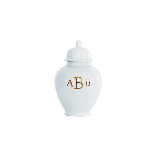 Classic Monogram Ginger Jars in Hydrangea Light Blue