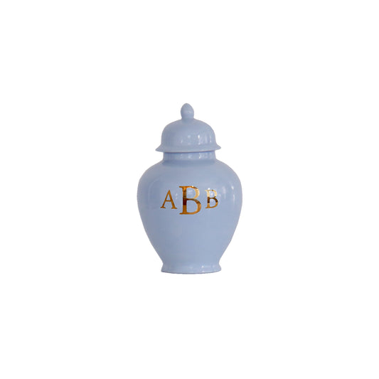 Classic Monogram Ginger Jars in Serenity Blue