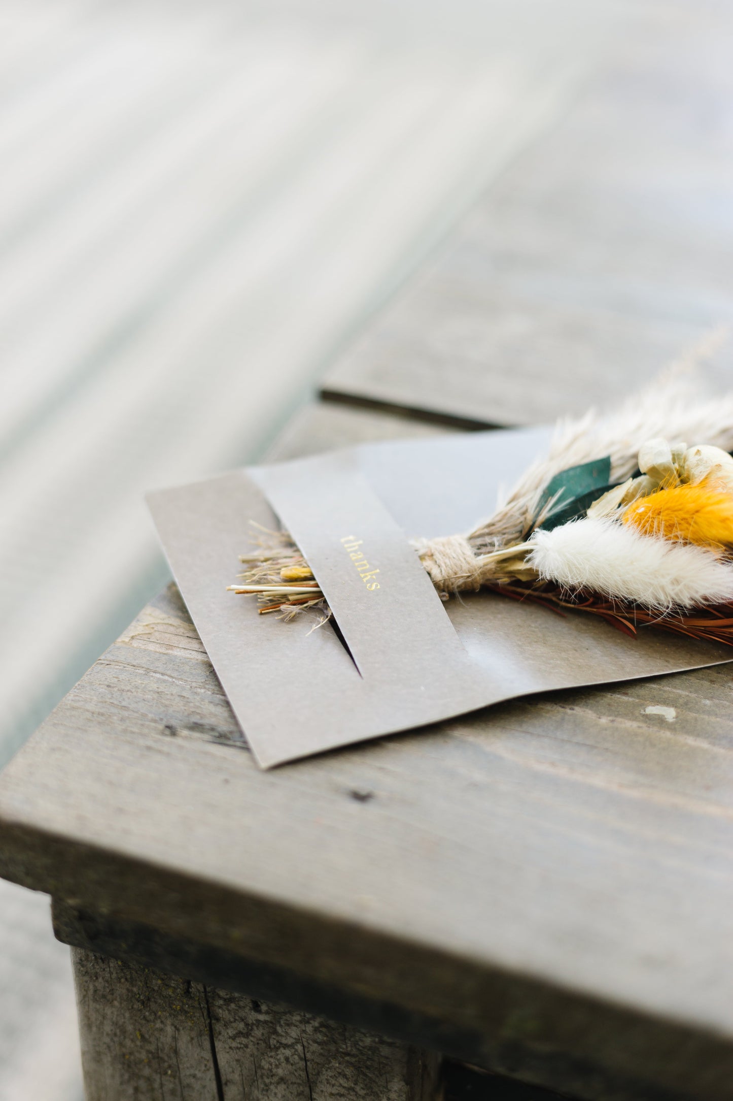 Thanks Mini Bouquet Card | Dried Floral Greeting