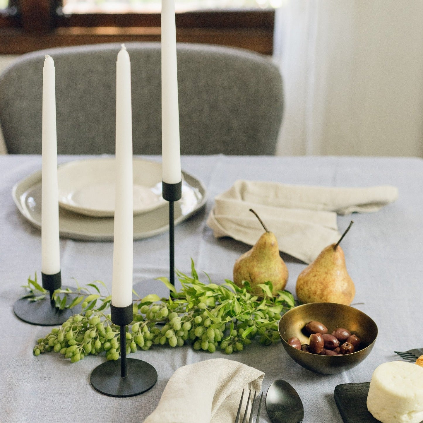 Kent Black Taper Candle Holder, Tall