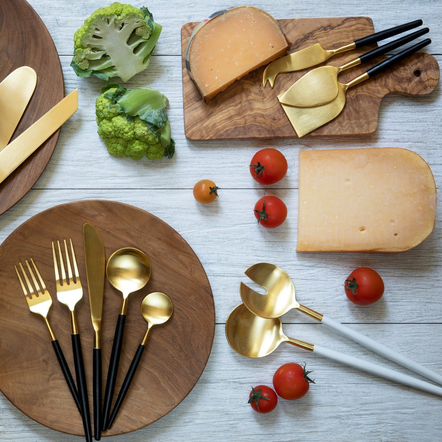 Black & Gold Cheese Knife Set of 3