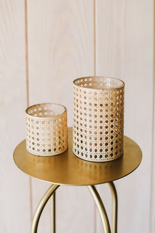 The Oliver Cane Artisan Votive Rattan Candle Holder