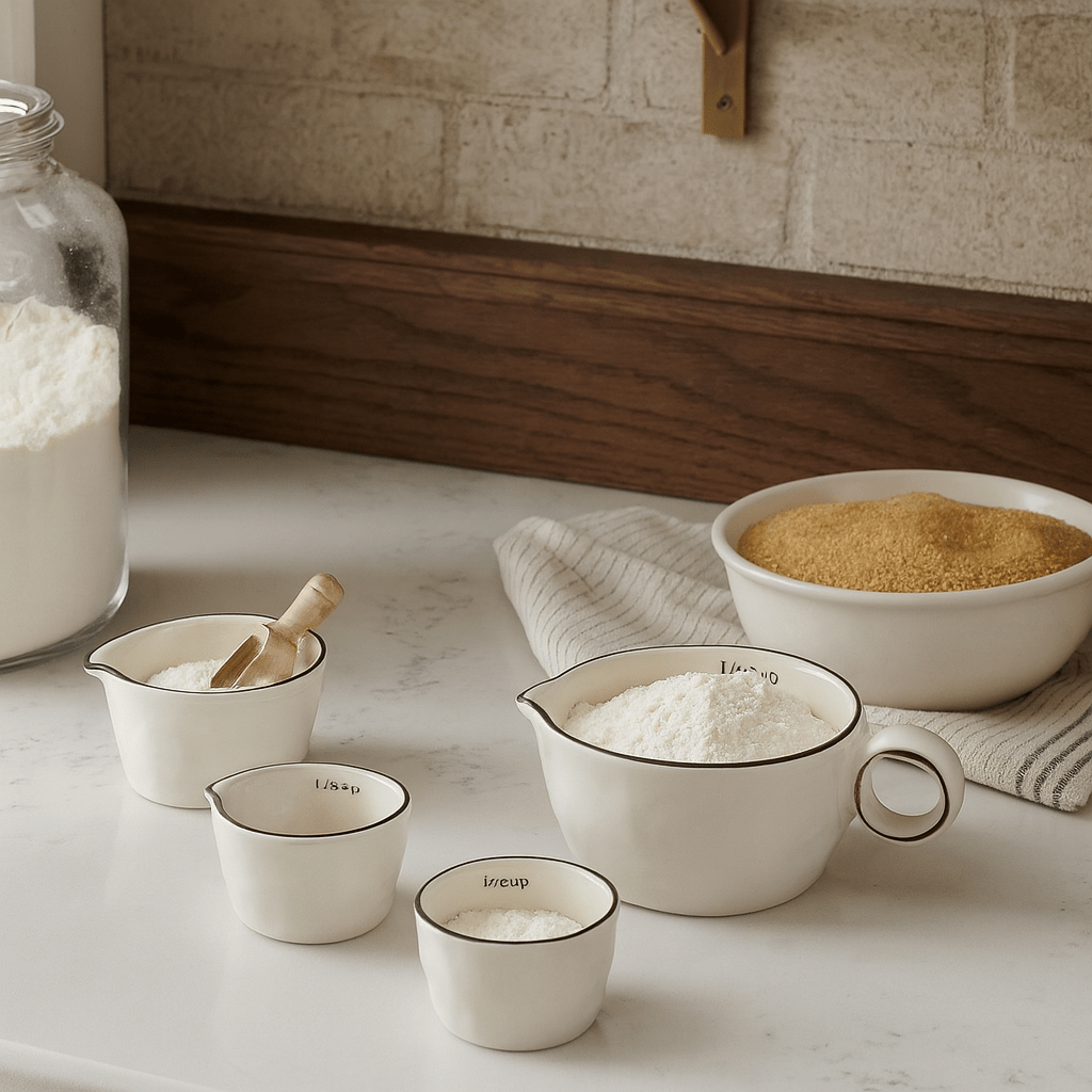 Hamptons Stoneware Artisanal Measuring Cups – Set of 4, Neutral Glaze
