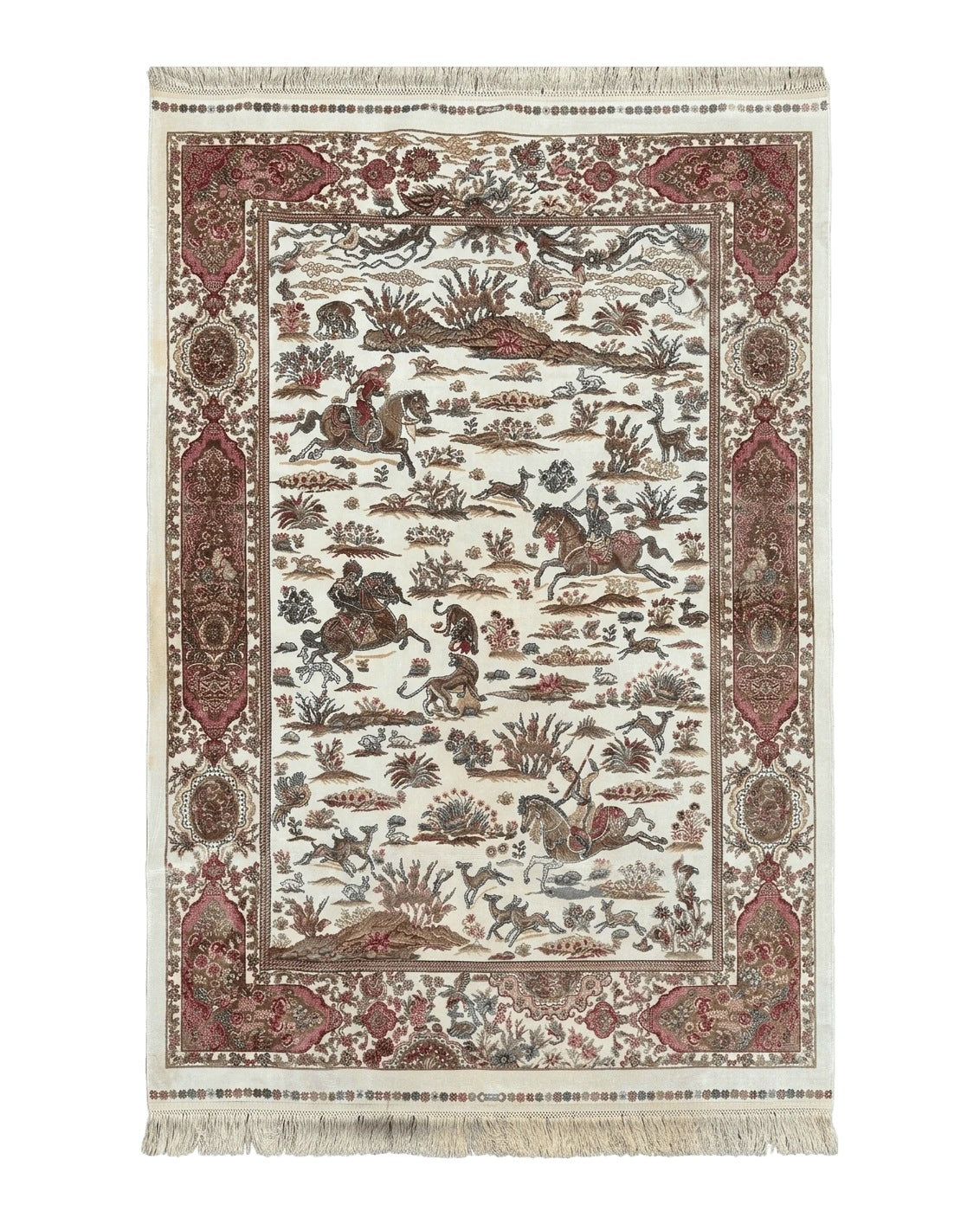 The Sporting Estate Ivory Hunting Scene Rug — 4' × 6'