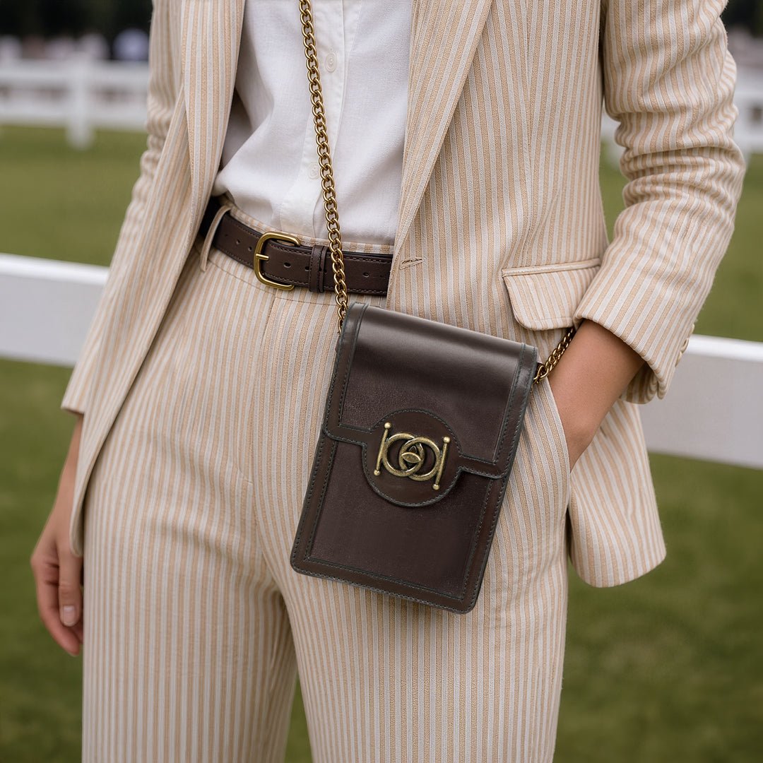 Talisman - Horse Bit Lock Phone Bag in Brown