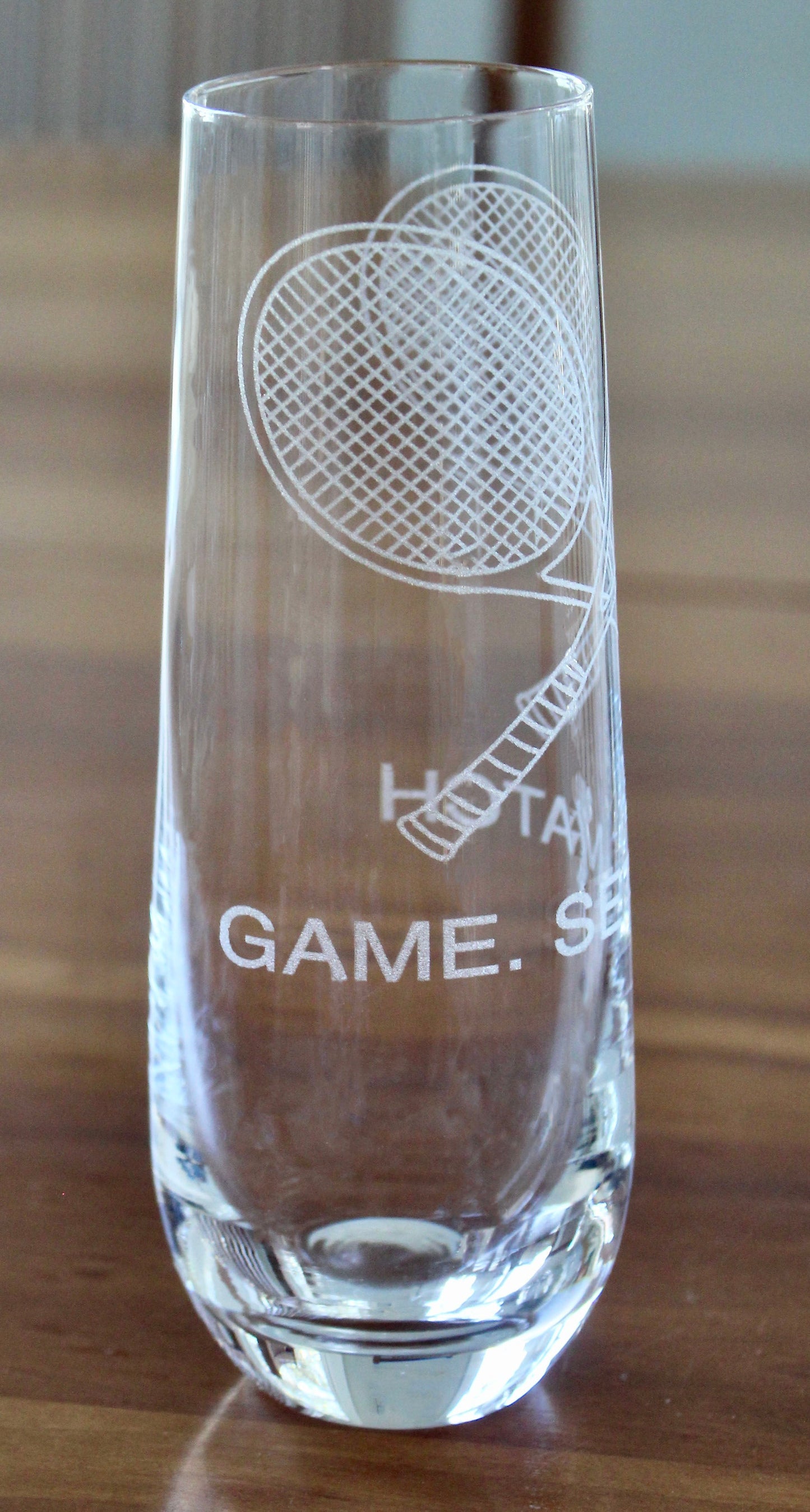 Tennis Engraved Glasses - "Game.Set.Match"