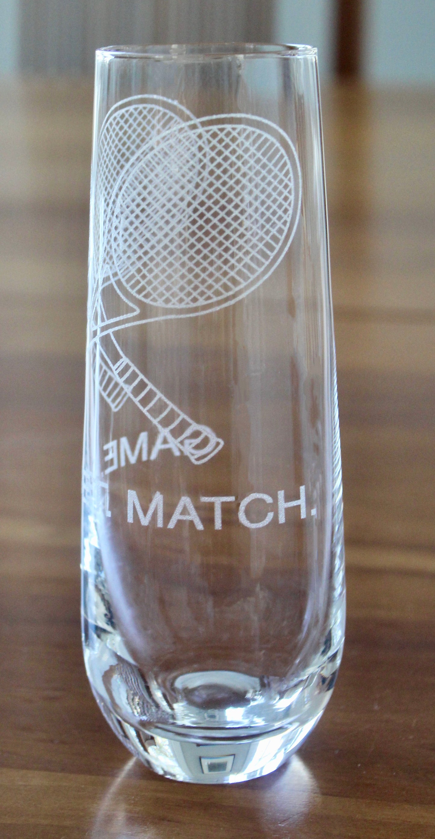 Tennis Engraved Glasses - "Game.Set.Match"