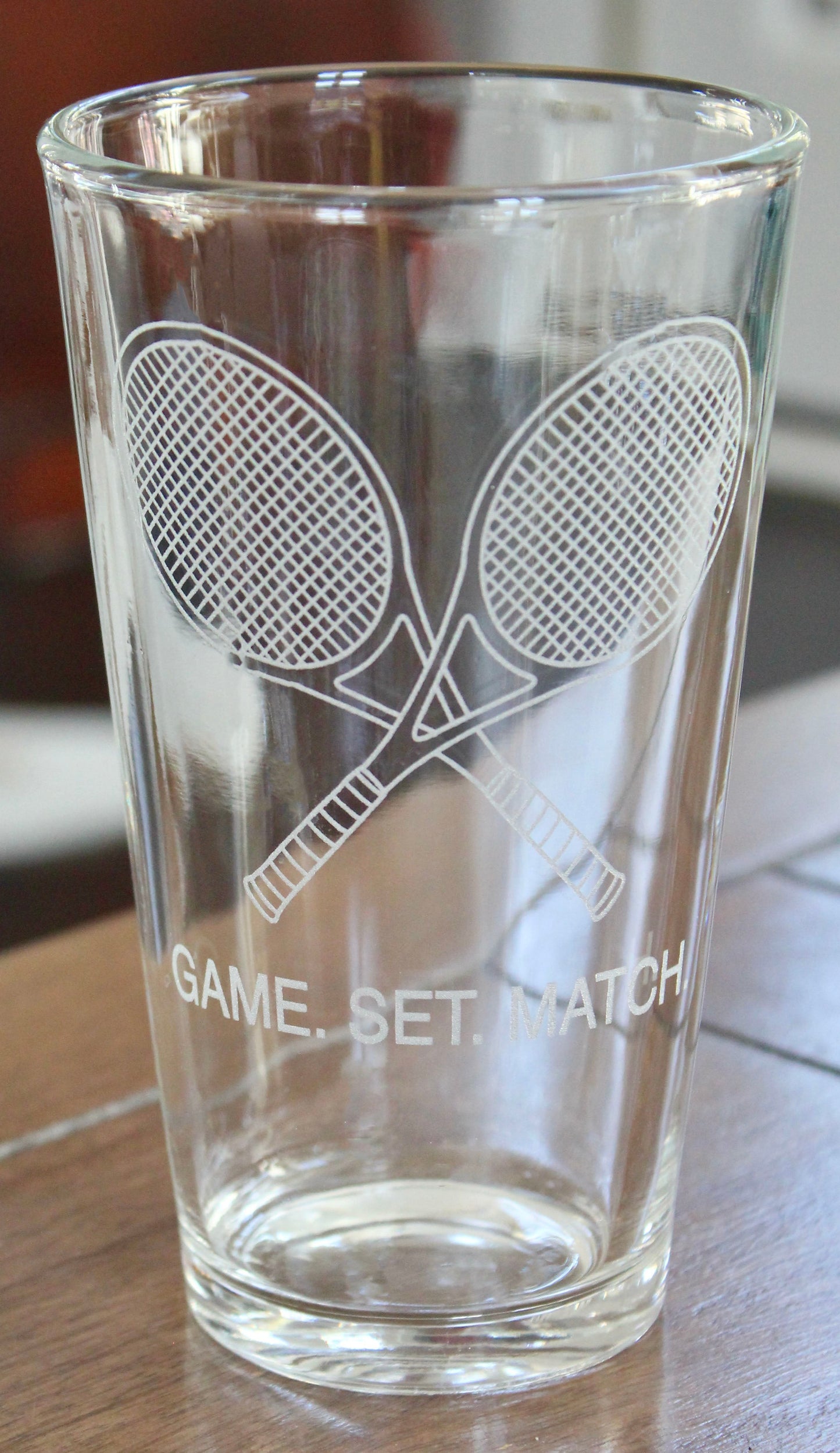 Tennis Engraved Glasses - "Game.Set.Match"