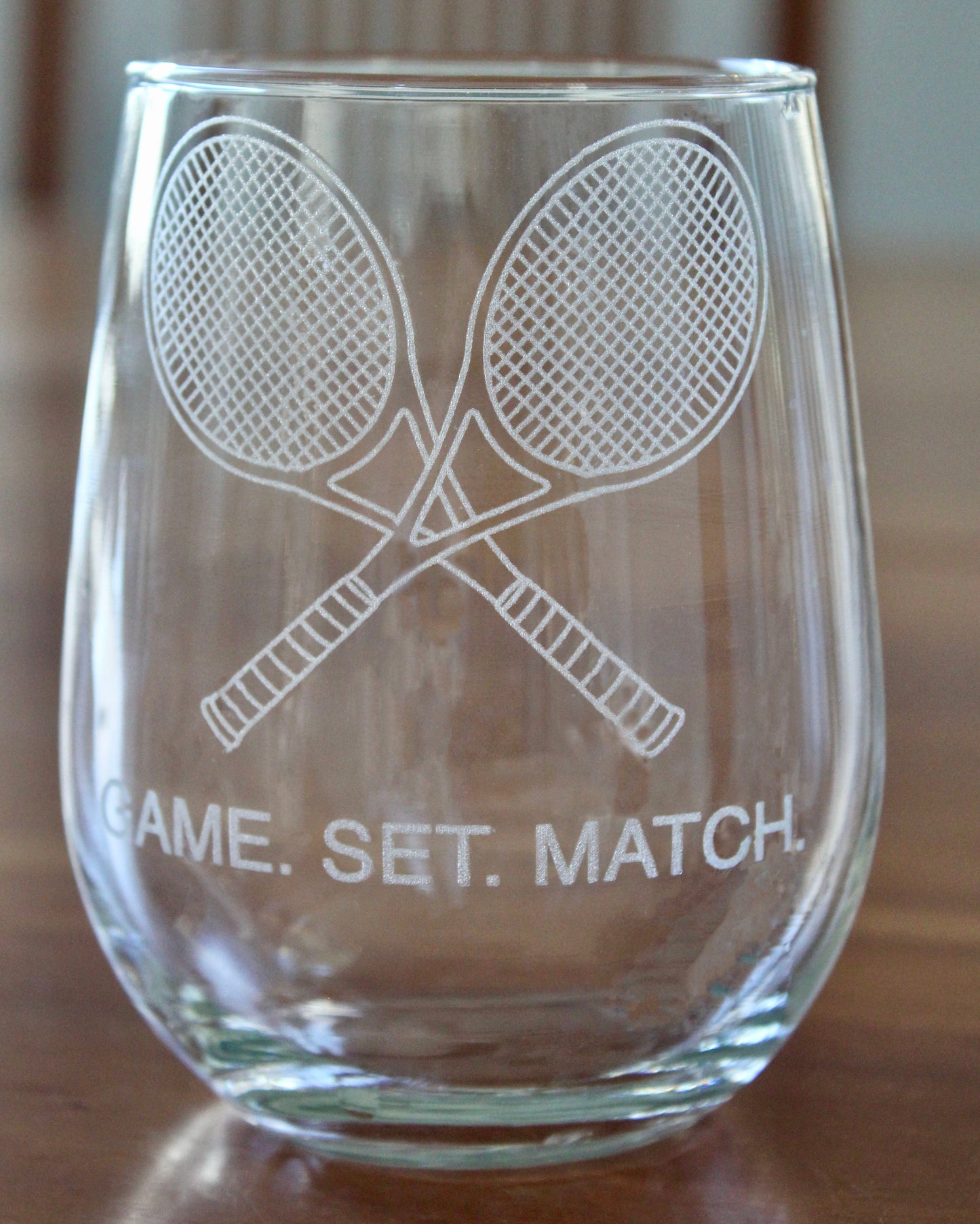 Tennis Engraved Glasses - "Game.Set.Match"