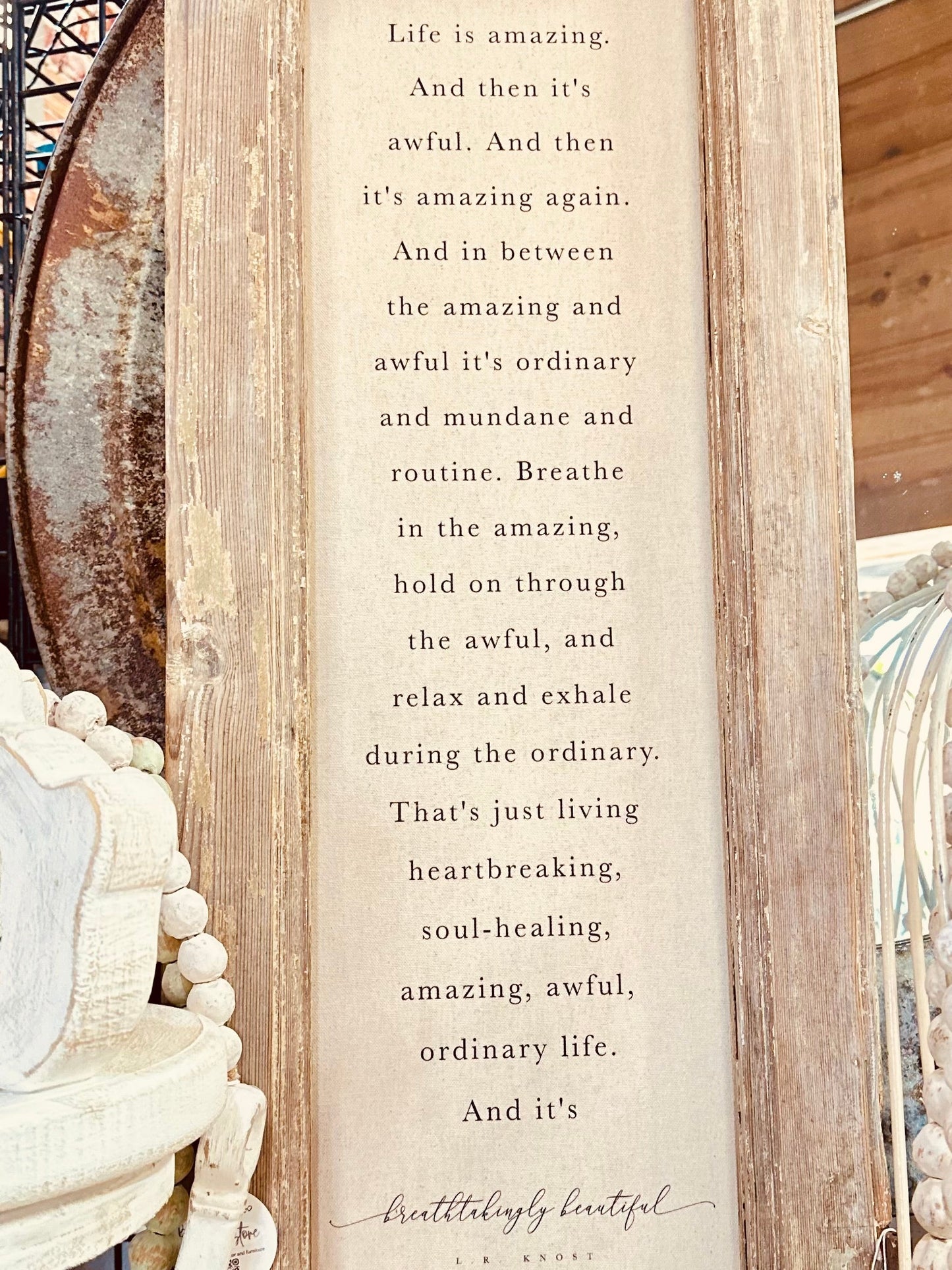 Life is Amazing - Antique Salvaged Door Base Sign