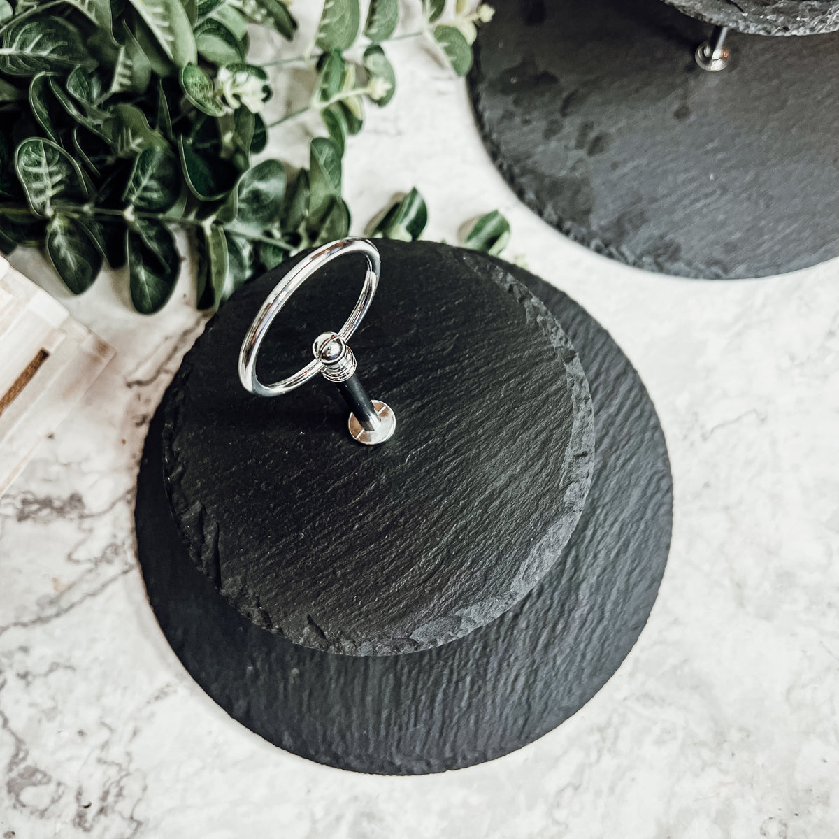 Tiered Slate Serving Stand - 3-Tier Dessert & Appetizer Display for Parties
