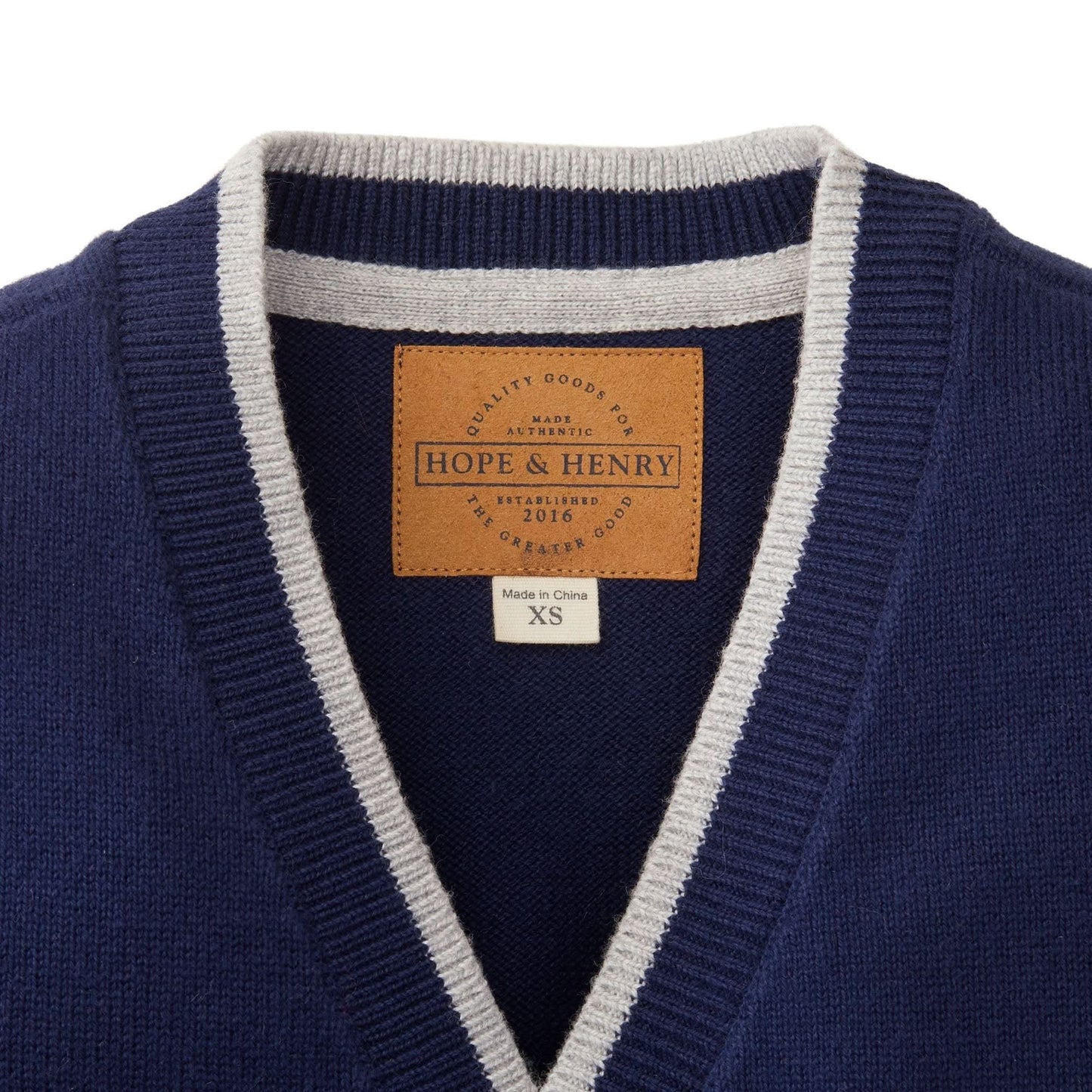 Tipped Organic Cardigan with Elbow Patches - Baby
