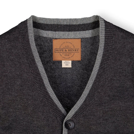 Organic Tipped Cardigan with Elbow Patches - Baby