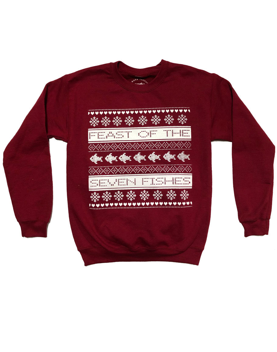 Ugly Feast of the Seven Fishes Sweatshirt (Red)