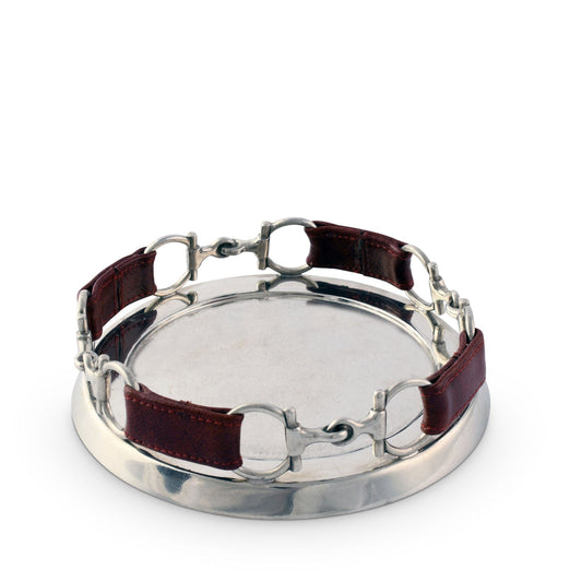 The Ashbourne Horse Bit Leather Wine Coaster