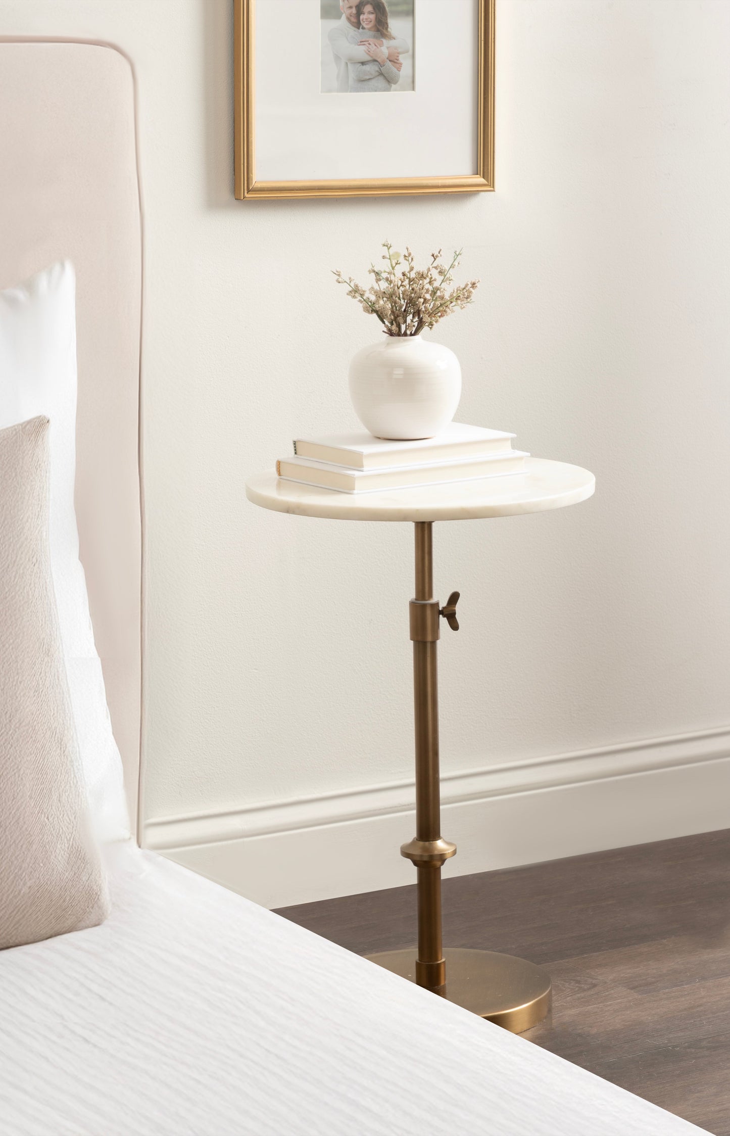 Engles Adjustable Marble Table and Plant Stand