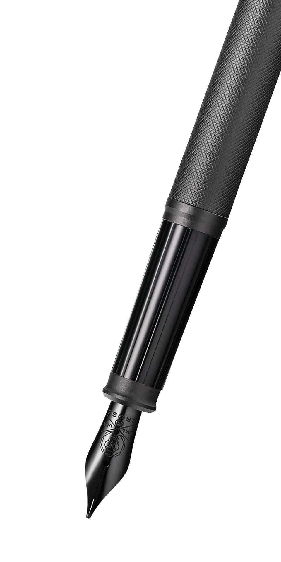 Century® II Black PVD Micro-knurl Fine Nib Fountain Pen